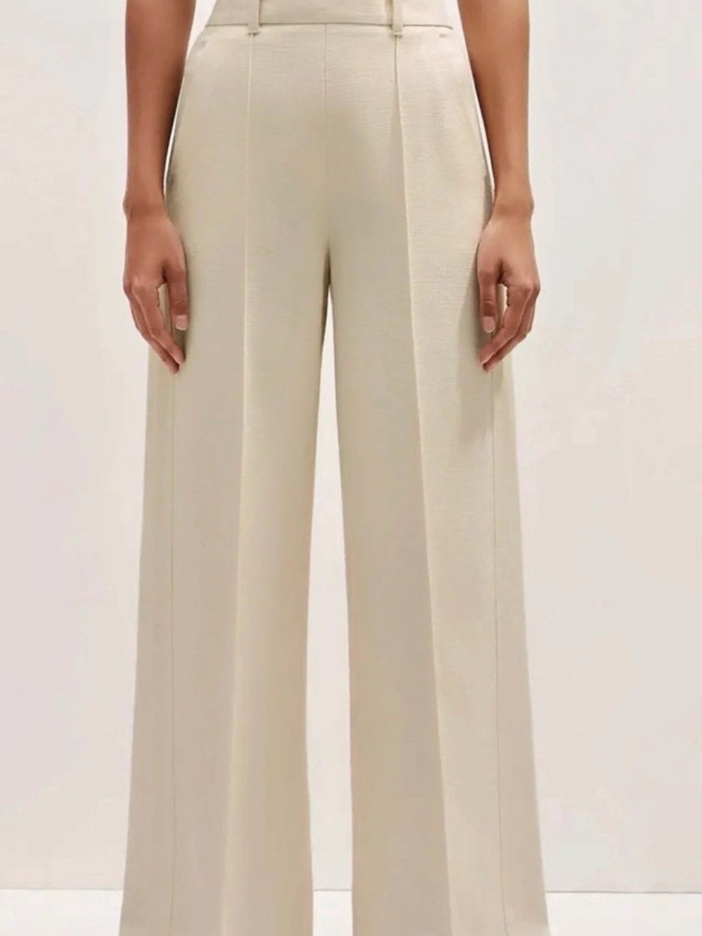 Cream Wide Leg (Pants Altered) see description.